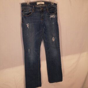 Abercrombie & Fitch Distressed Ladies Size 8 Medium Wash Straight Leg Blue Jeans